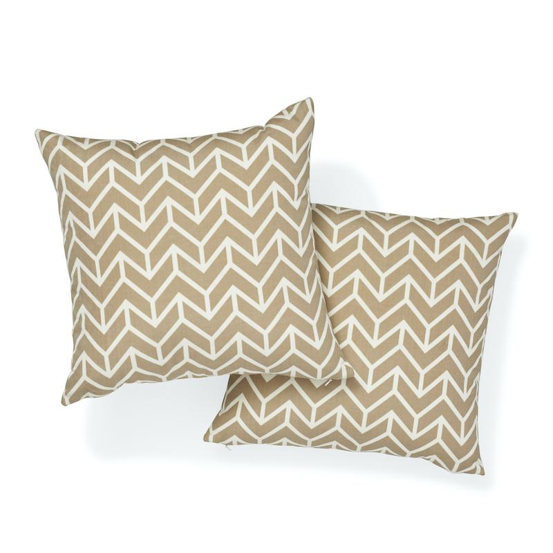 Schumacher Chevron Indoor/Outdoor Sand 20" x 20" Pillow