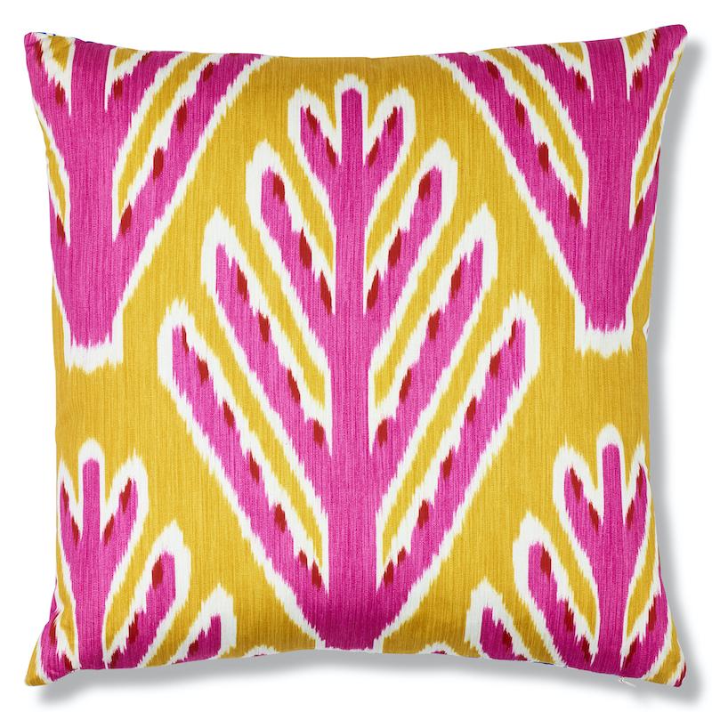 Schumacher Ting Ting & Bodhi Tree Blue & Pink 18" x 18" Pillow