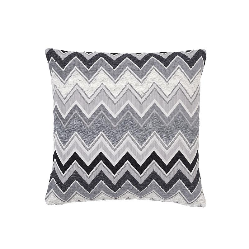 Schumacher Zenyatta Mondatta Noir & Blanc 18" x 18" Pillow