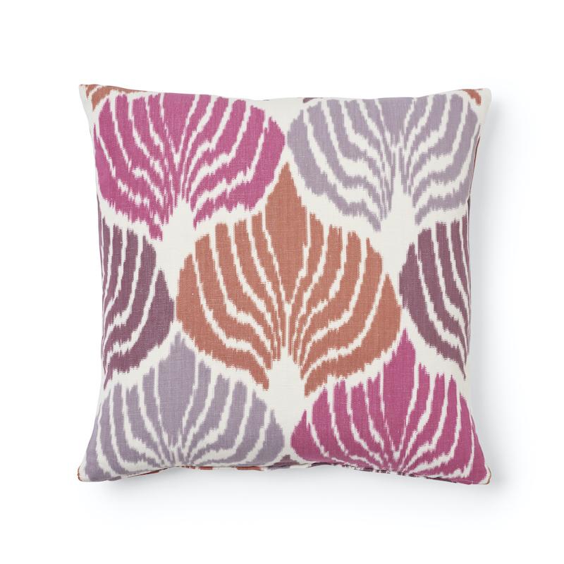 Schumacher Kimono Ikat Berry 18" x 18" Pillow