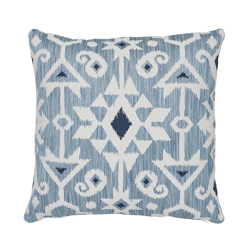 Schumacher Crusoe Ikat Sky 20" x 20" Pillow