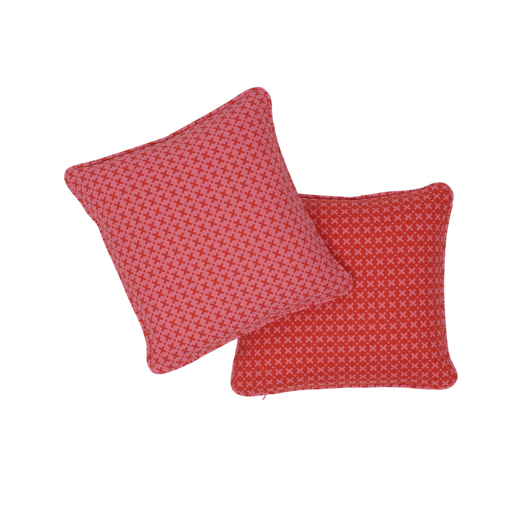 Schumacher Elias Red & Pink 16" x 16" Pillow