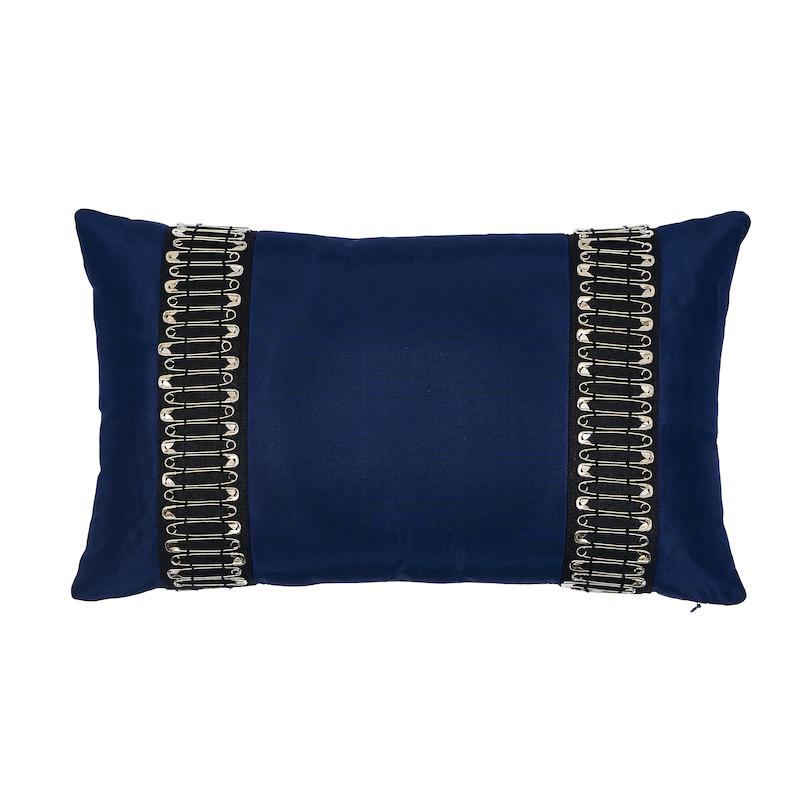 Schumacher Punk Rock Navy 20" x 12" Pillow