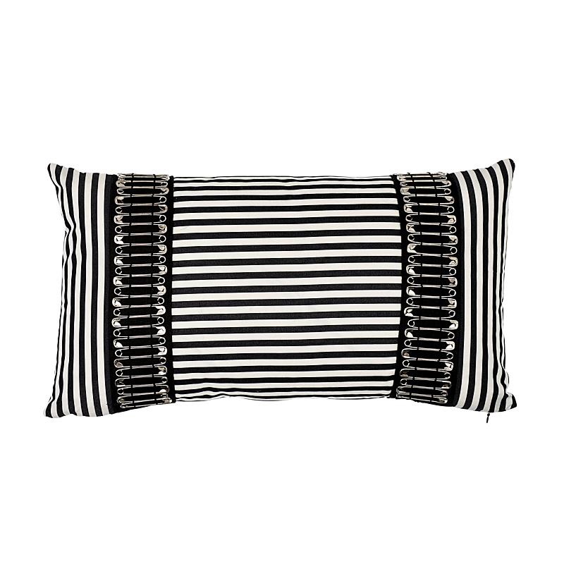 Schumacher Punk Rock Black & White 20" x 12" Pillow