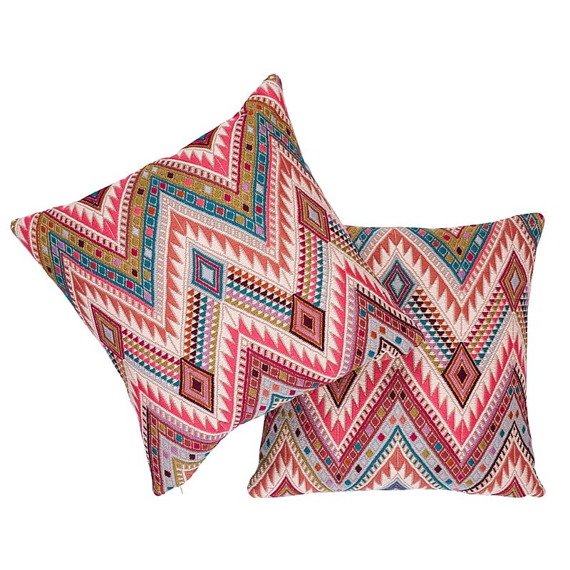 Schumacher Coyolate Nougat 18" x 18" Pillow