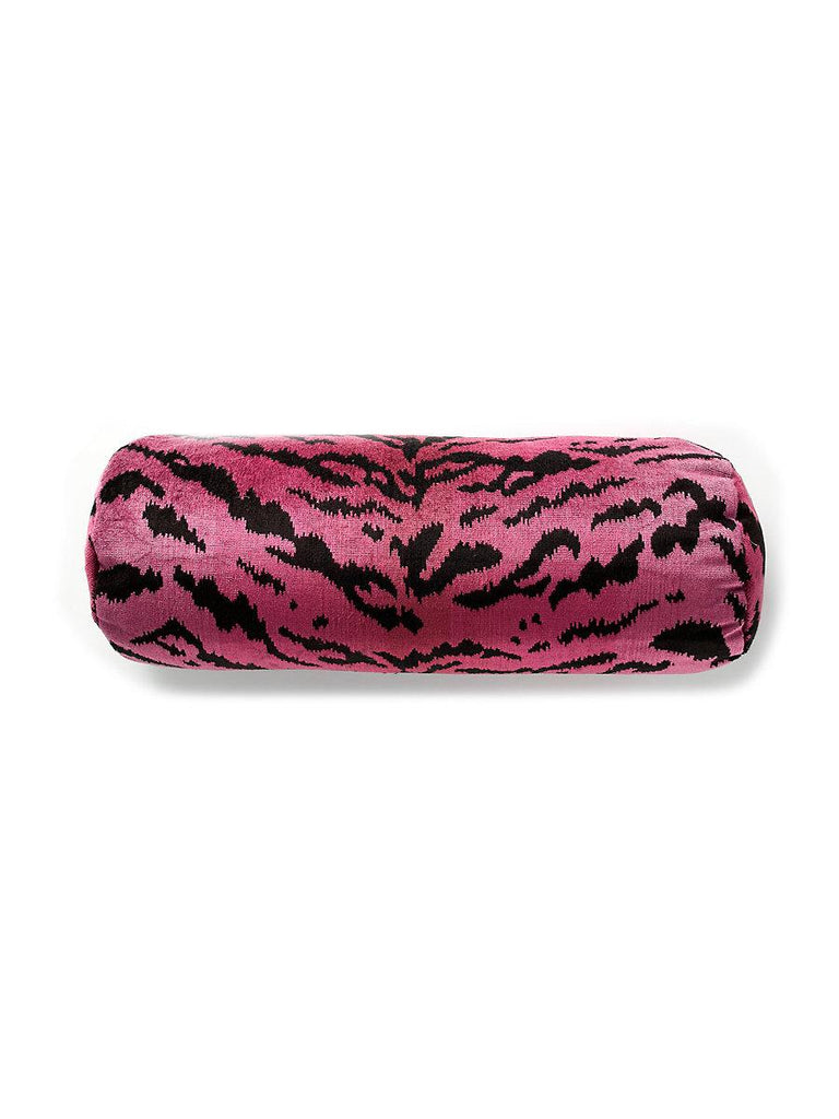 Scalamandre Tigre Bolster Reds & Black Pillow