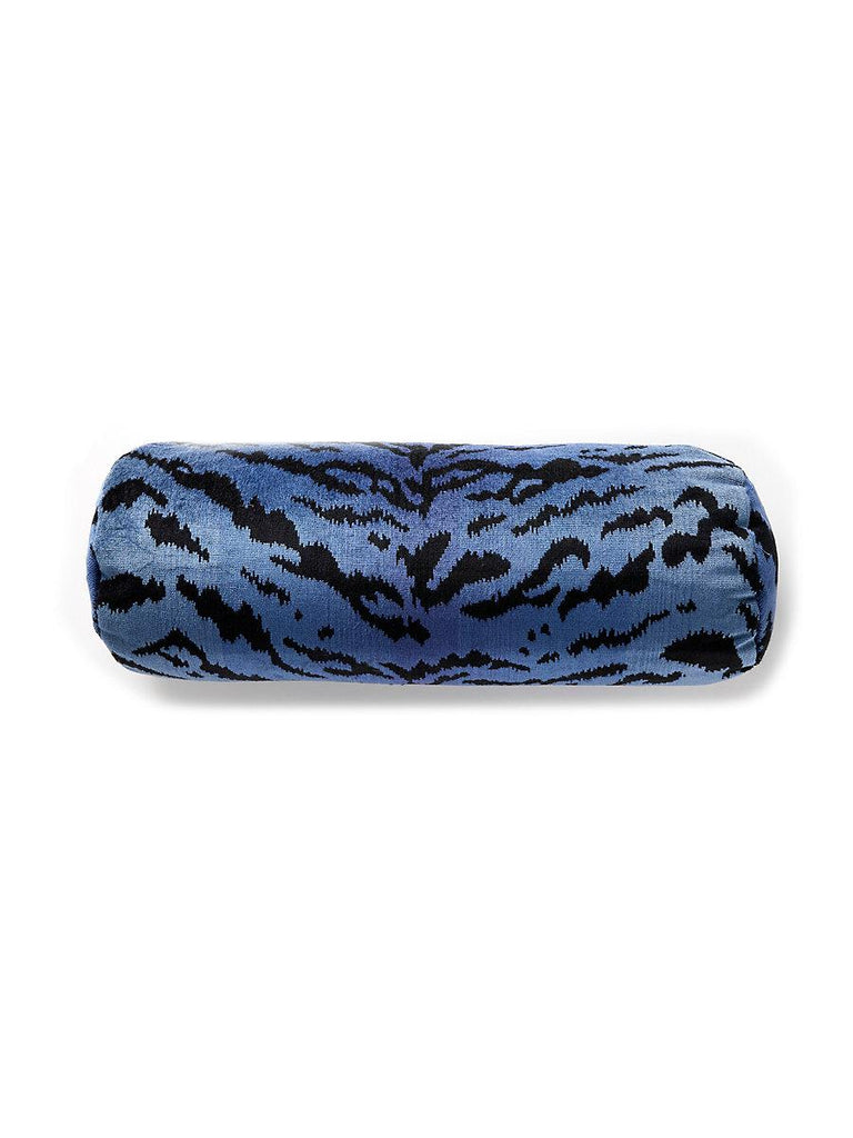 Scalamandre Tigre Bolster Blues & Black Pillow