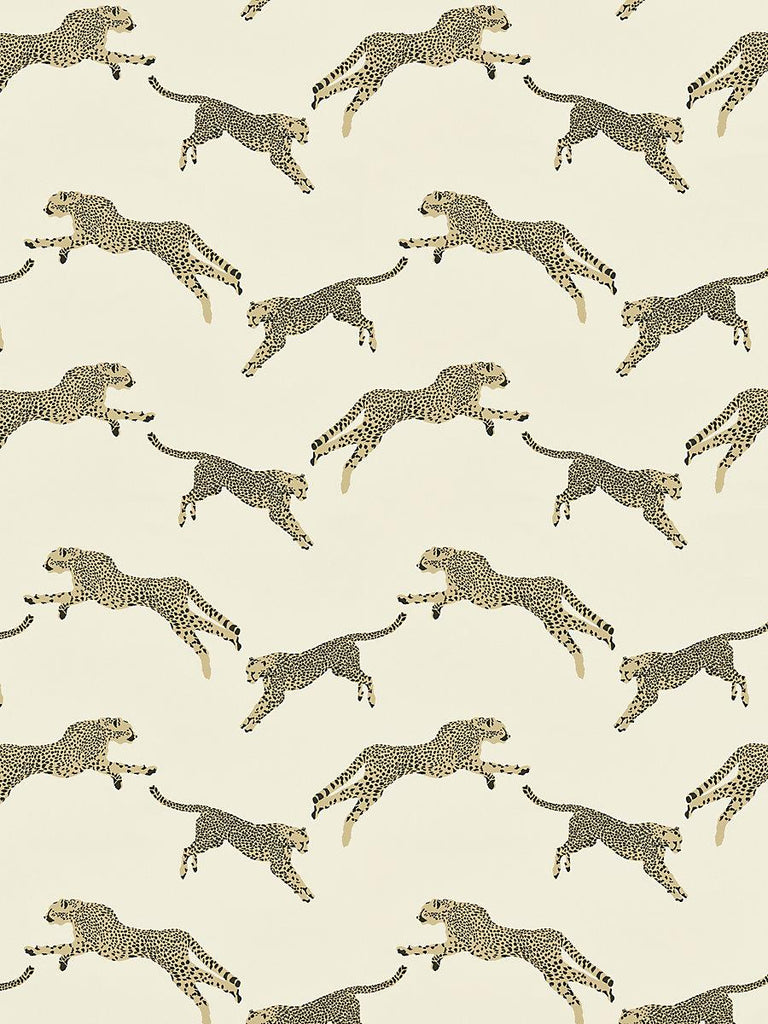 Scalamandre Leaping Cheetah Cotton Print Dune Fabric