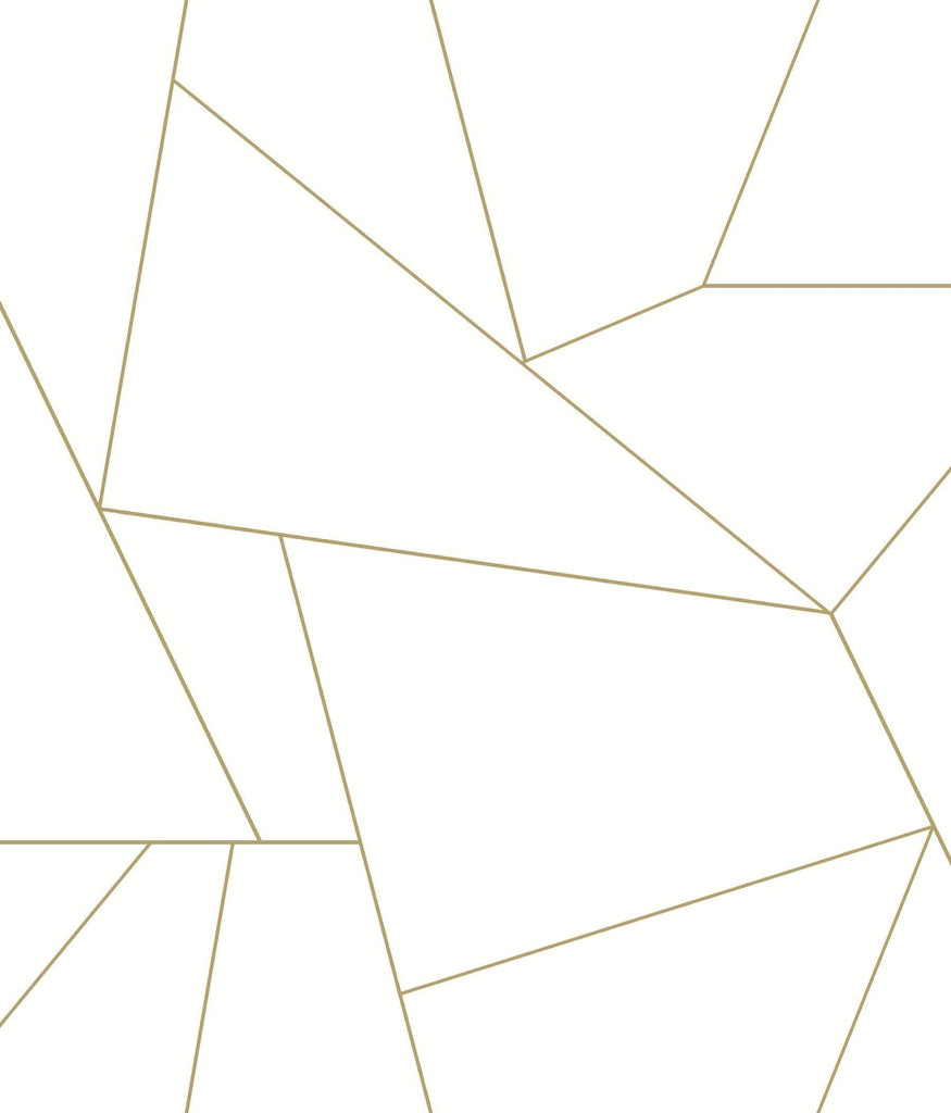 York Fractured Prism Peel and Stick Gold Wallpaper