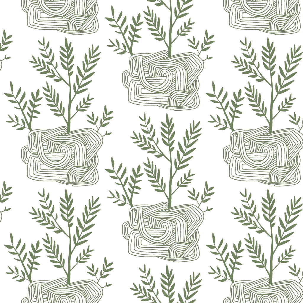 York Seedlings Peel and Stick Green Wallpaper