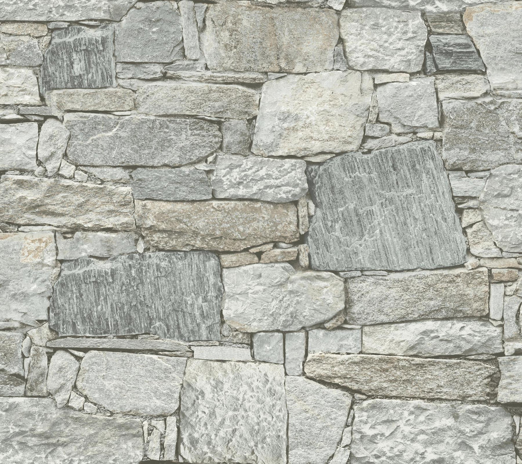 York Chateau Stone Peel And Stick Gray/Beige Wallpaper – DecoratorsBest