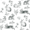 York Bunny Toile Black/White Wallpaper