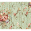 York Parrots With Floral Bouquets Blue Wallpaper