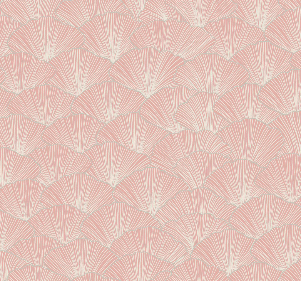 Candice Olson Luminous Ginkgo Coral Wallpaper