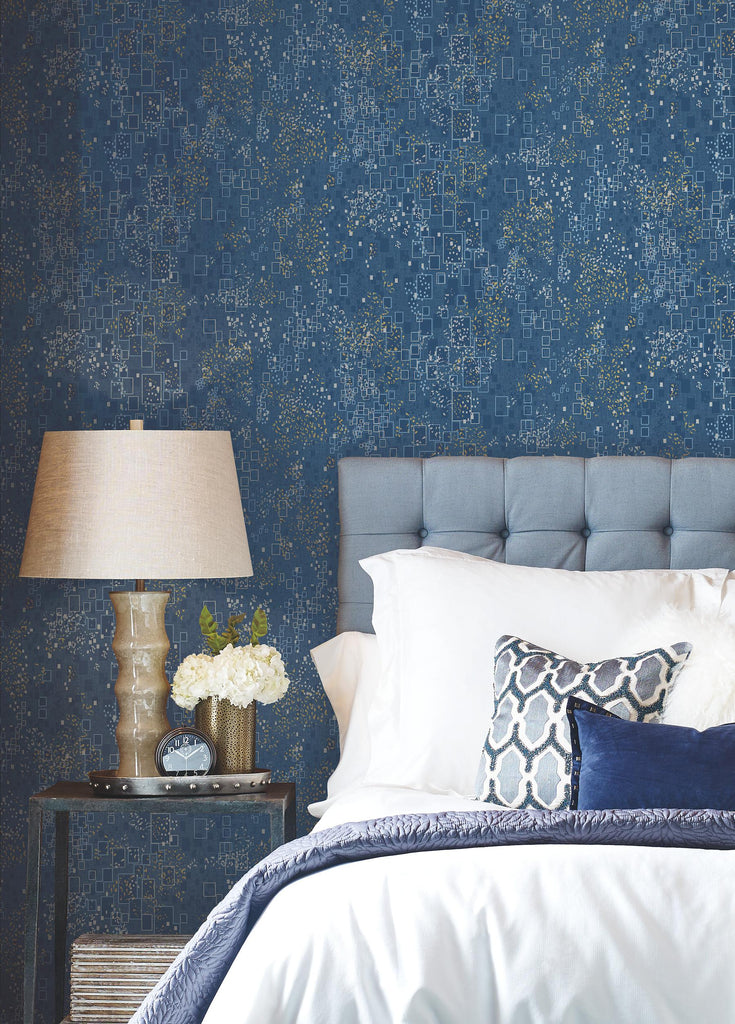 Candice Olson Gilded Confetti Navy Wallpaper