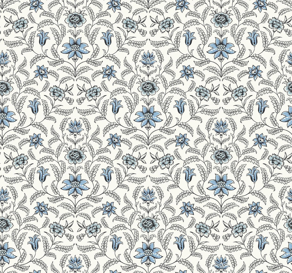 York Vintage Blooms Blue Wallpaper