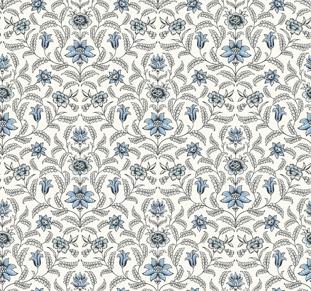 York Vintage Blooms Blue Wallpaper