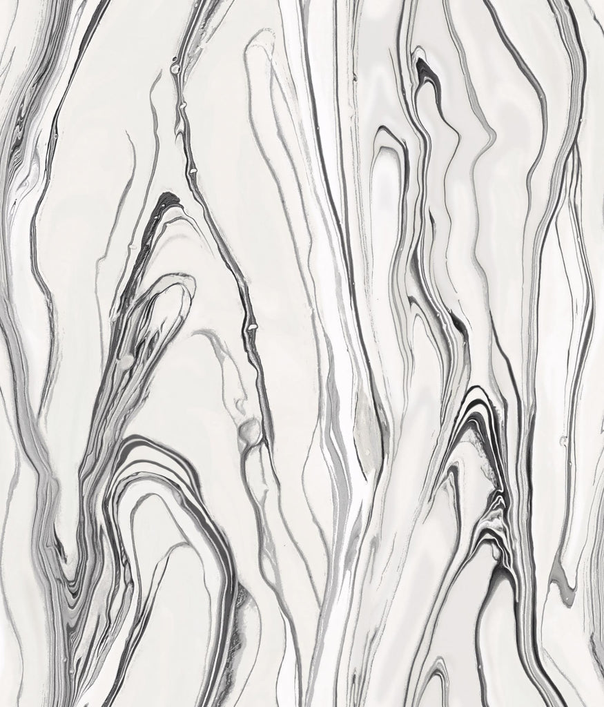 York Liquid Marble Black Wallpaper