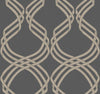 York Dante Ribbon Charcoal/Glint Wallpaper