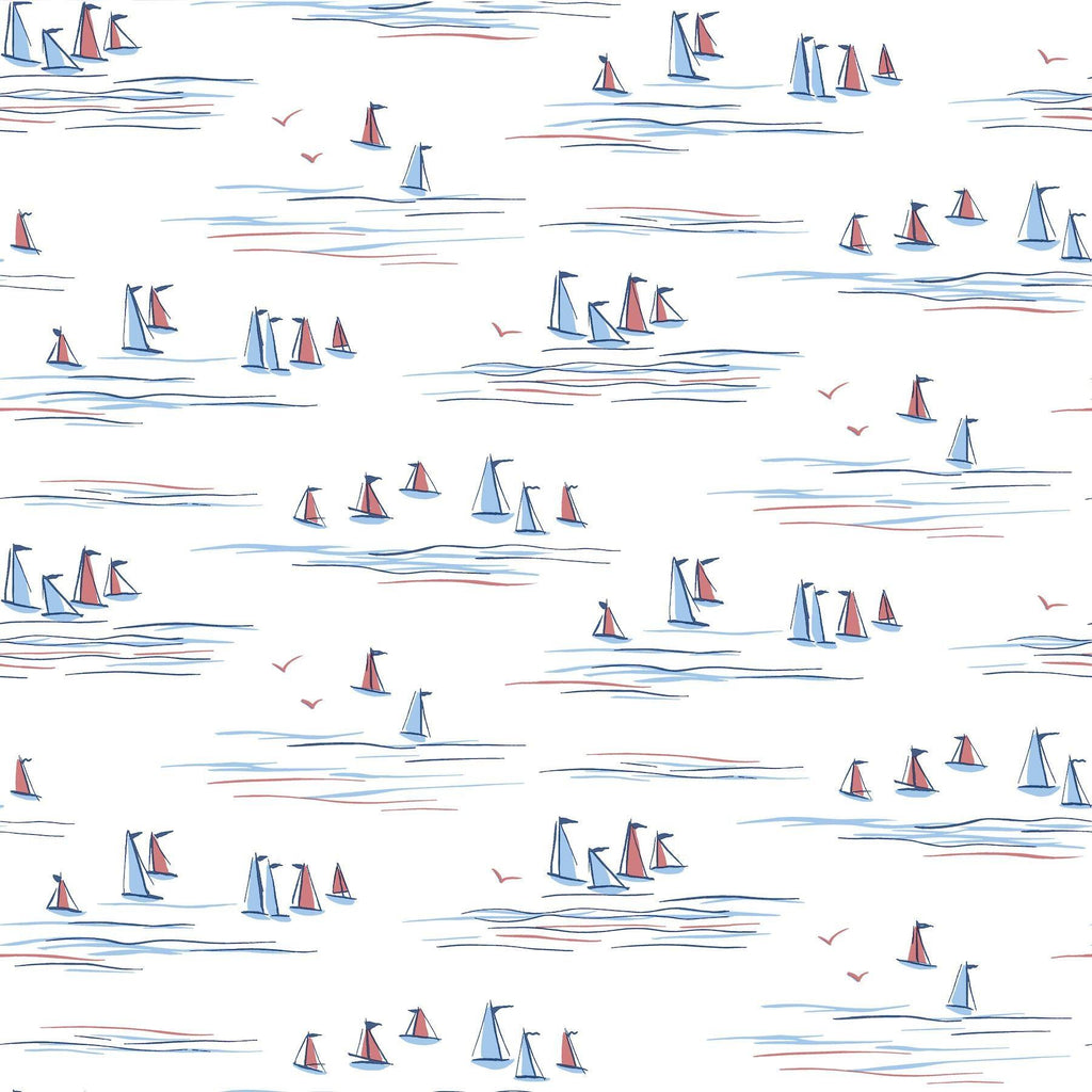 York Full Sails Blue/Red Wallpaper