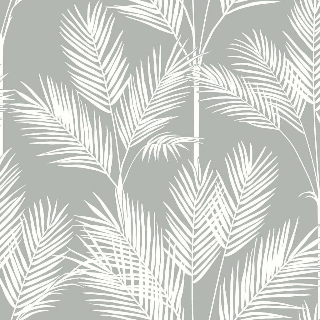 York King Palm Silhouette Gray Wallpaper