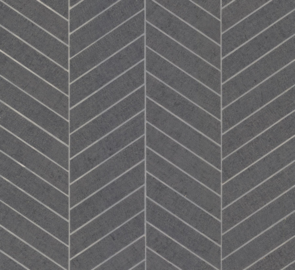 Ronald Redding Designs Atelier Herringbone Dark Gray Wallpaper