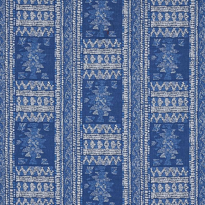 Schumacher Maracena Jacquard Blue Fabric