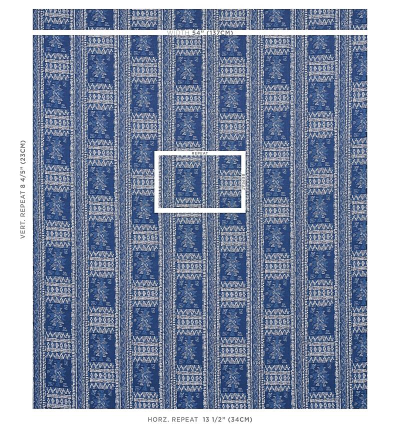 Schumacher Maracena Jacquard Blue Fabric