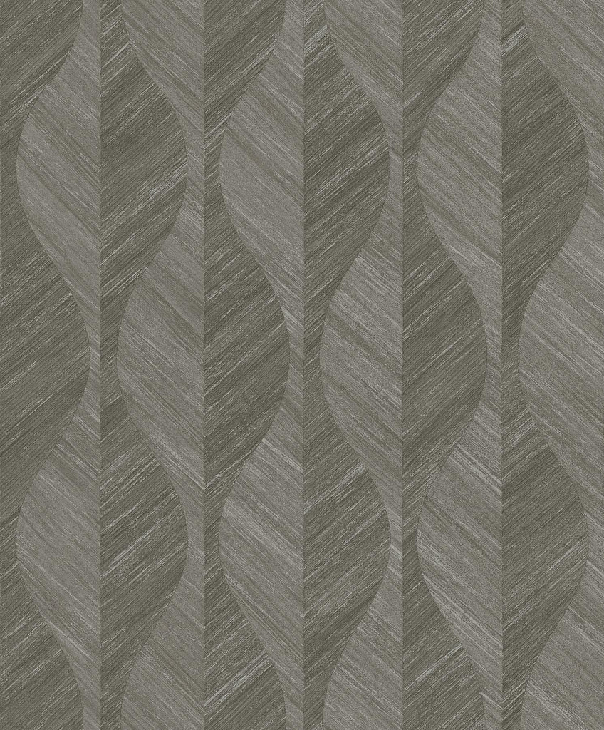 Brewster Home Fashions Oresome Ogee Dark Grey Wallpaper