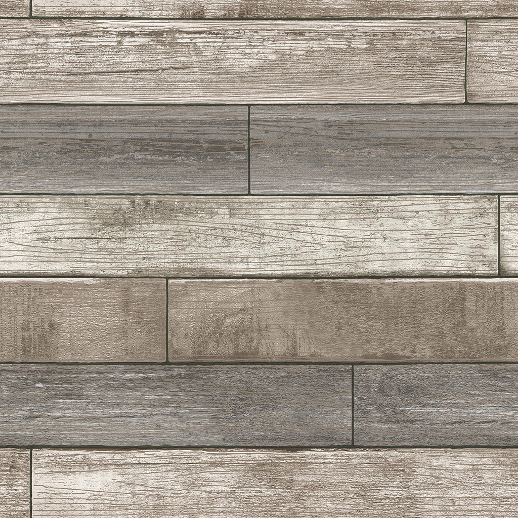 Brewster Home Fashions Emory Reclaimed Wood Plank Multicolor Wallpaper