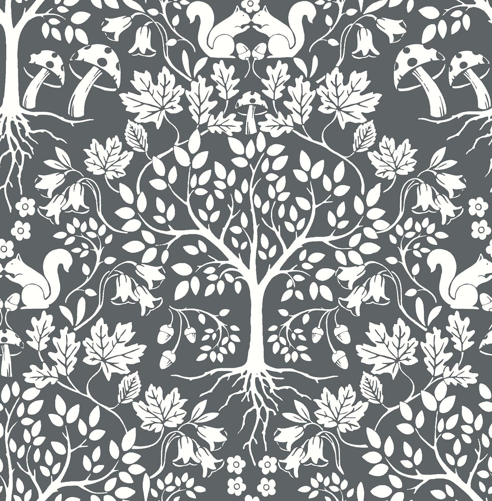 A-Street Prints Leo Tree Grey Wallpaper