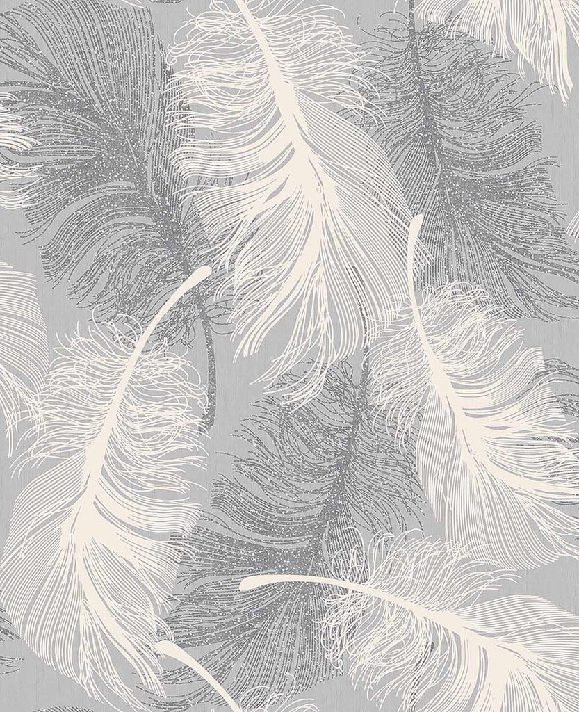 Brewster Home Fashions Alonso Plume Grey Wallpaper