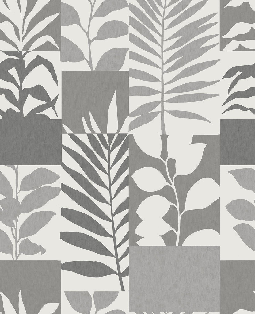 Brewster Home Fashions Goneril Botanical Geometric Grey Wallpaper