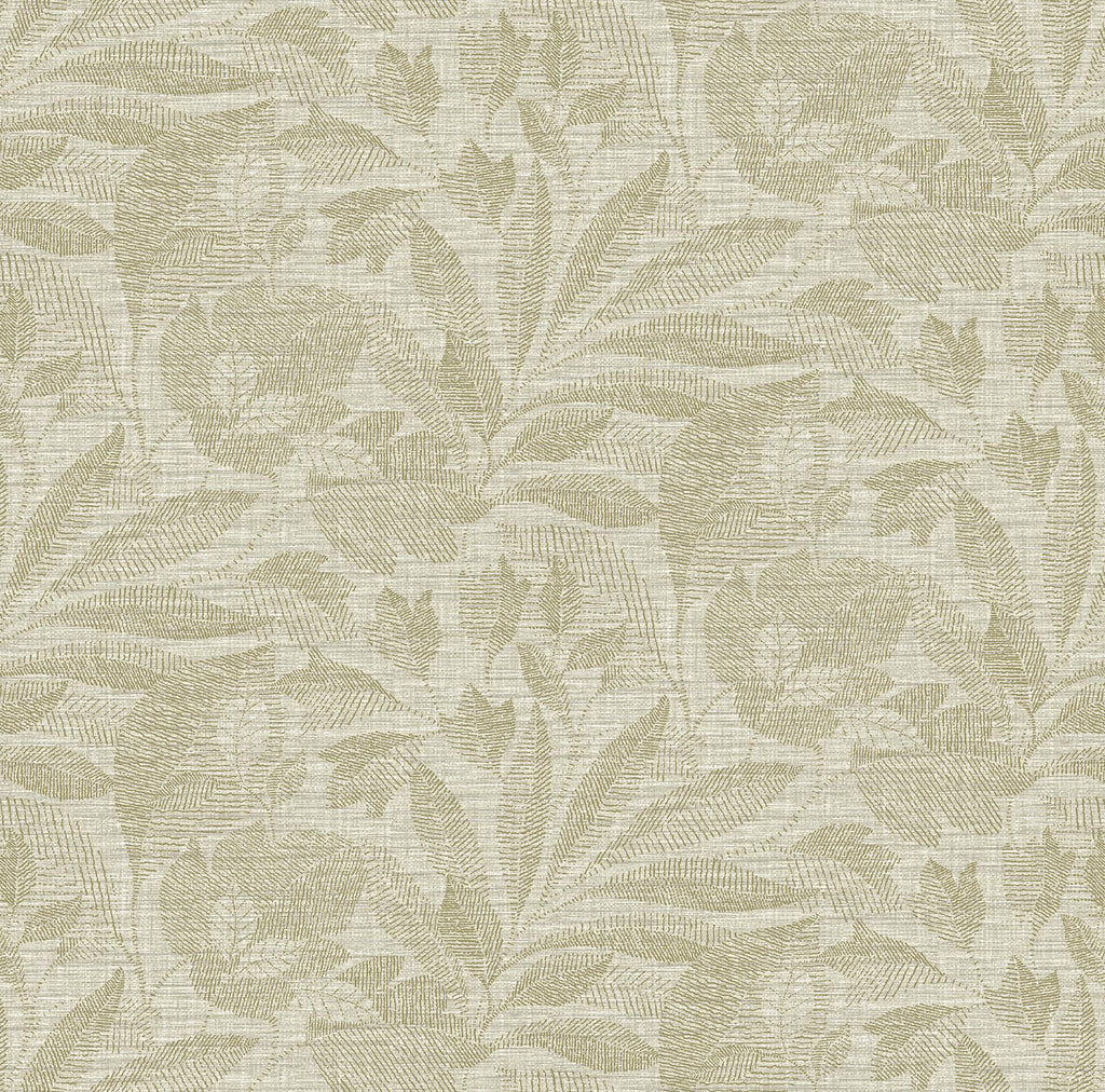 A-Street Prints Lei Leaf Gold Wallpaper