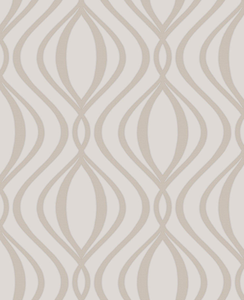 Brewster Home Fashions Quentin Neutral Ogee Wallpaper