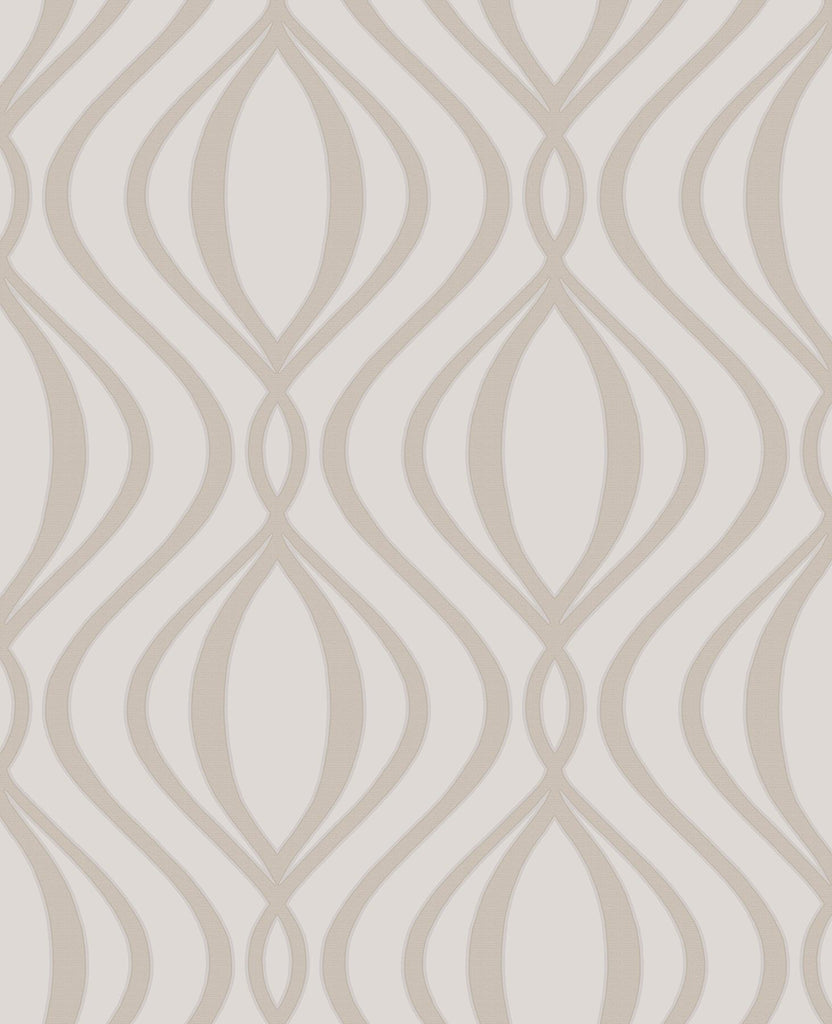 Brewster Home Fashions Quentin Ogee Neutral Wallpaper