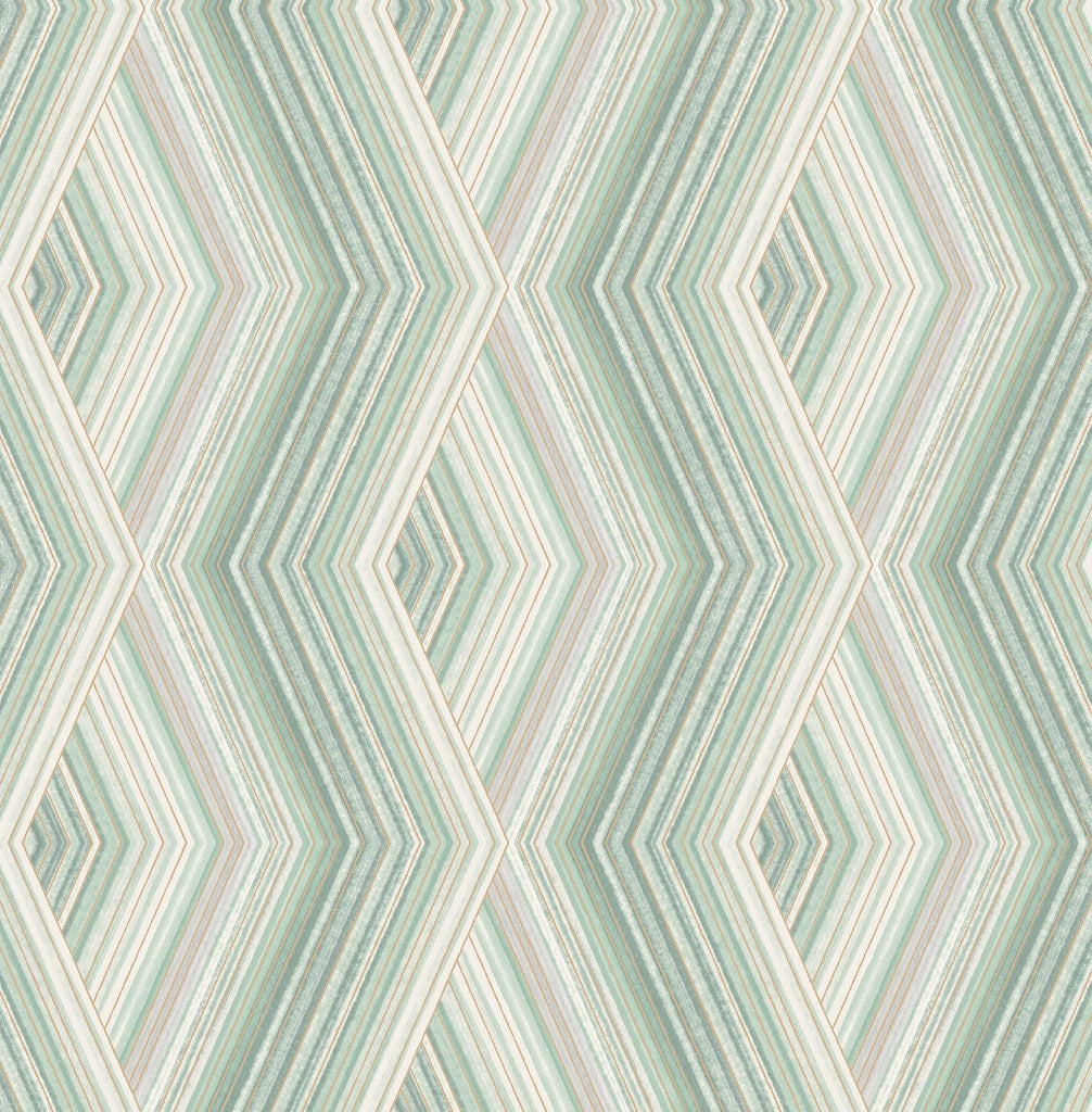 Brewster Home Fashions Aura Geometric Green Wallpaper