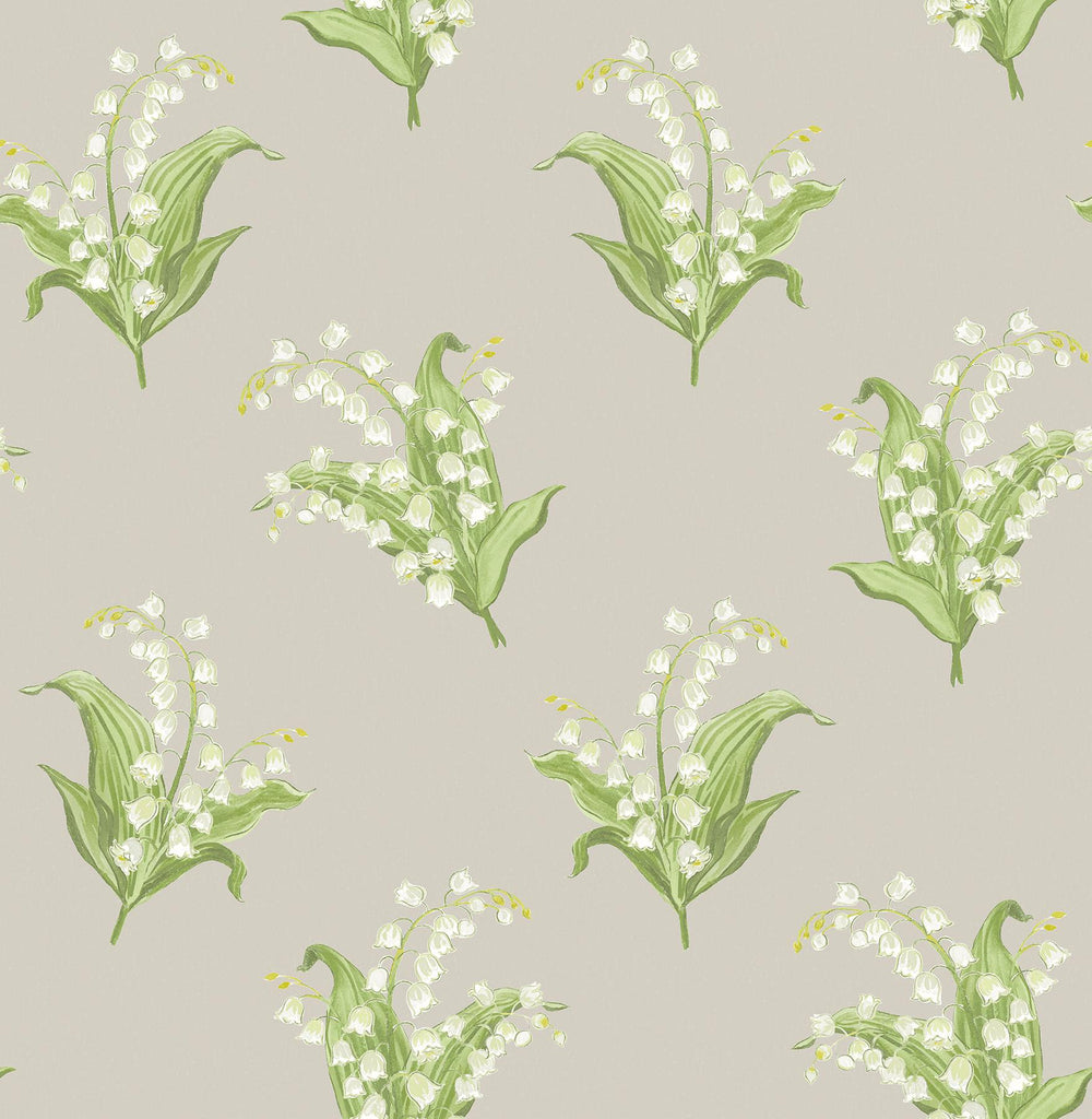 A-Street Prints Farmington Lily of the Valley Stone Wallpaper