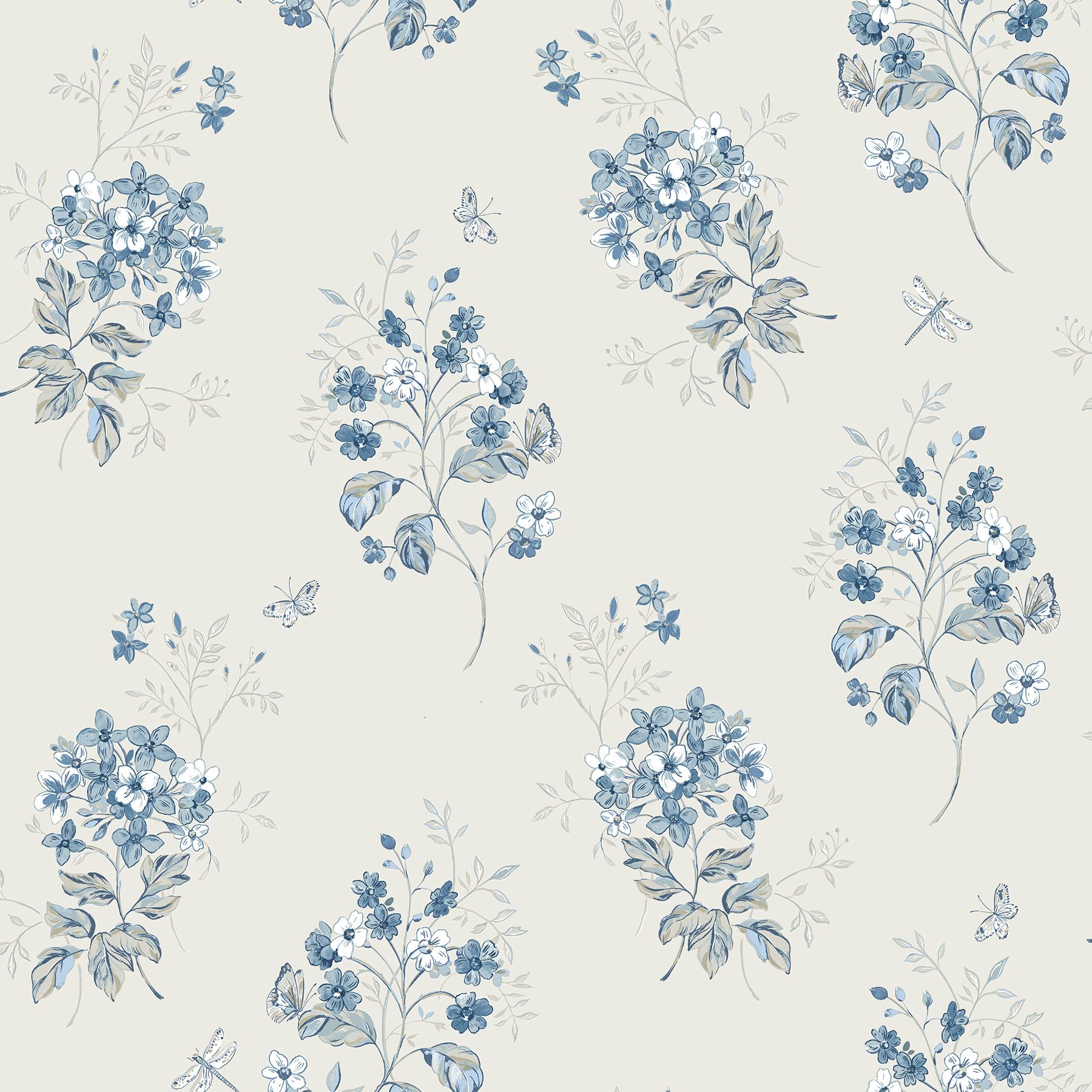 Blissful Light Blue Harlequin 2793-24714 Brewster Wallpaper