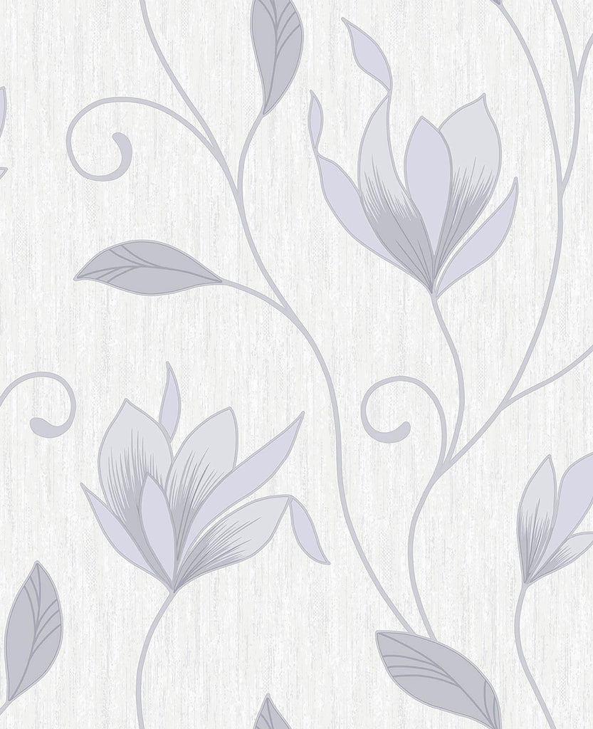 Brewster Home Fashions Anais Grey Floral Trails Wallpaper