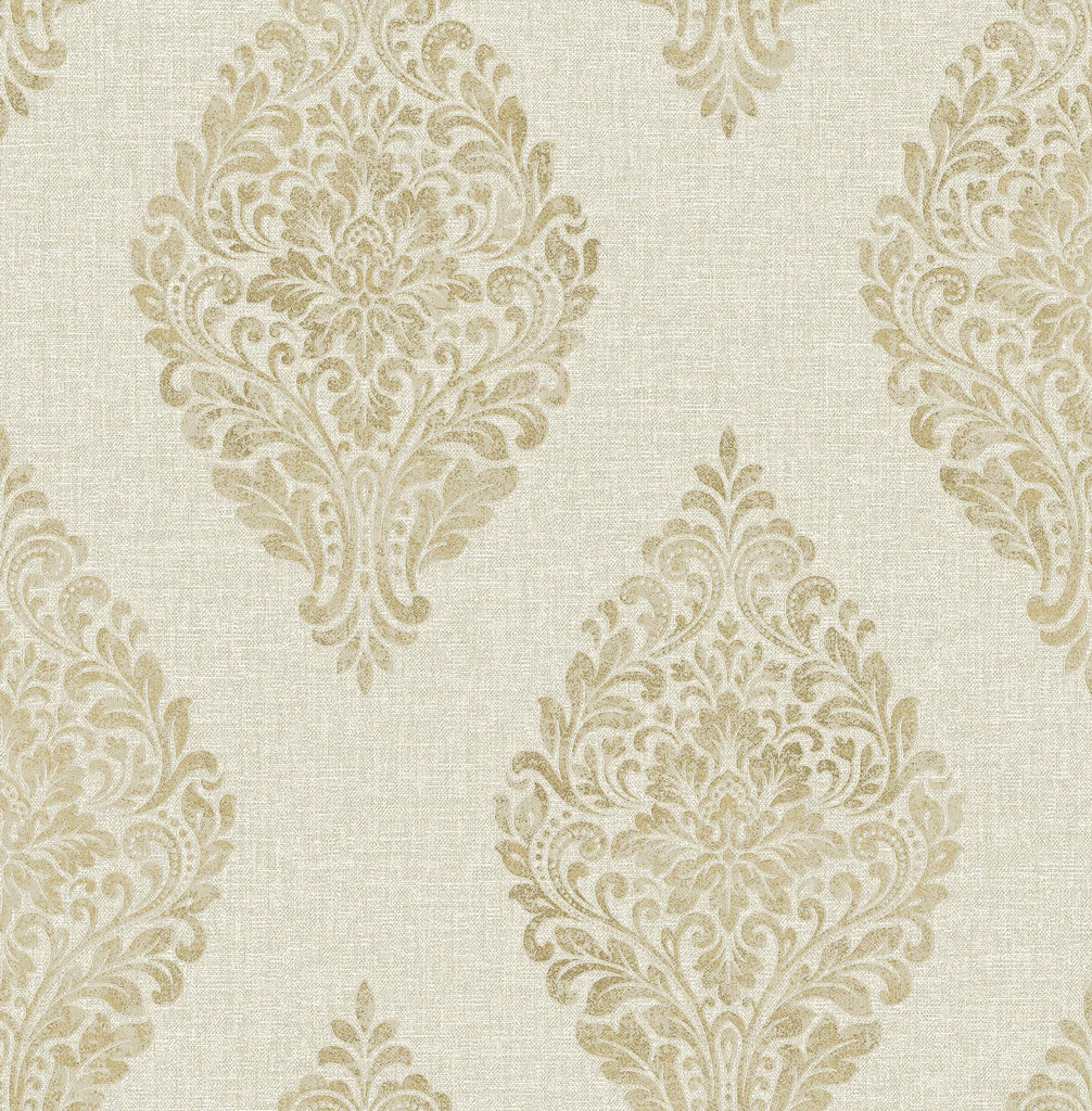 Brewster Home Fashions Pascale Gold Medallion Wallpaper