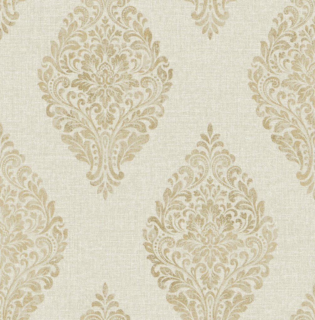 Brewster Home Fashions Pascale Medallion Gold Wallpaper