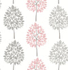 Brewster Home Fashions Saar Pink Tree Wallpaper