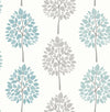 Brewster Home Fashions Saar Aqua Tree Wallpaper