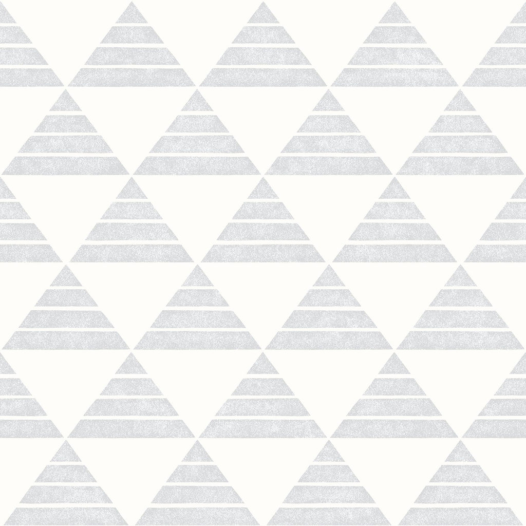 A-Street Prints Summit Light Grey Triangle Wallpaper