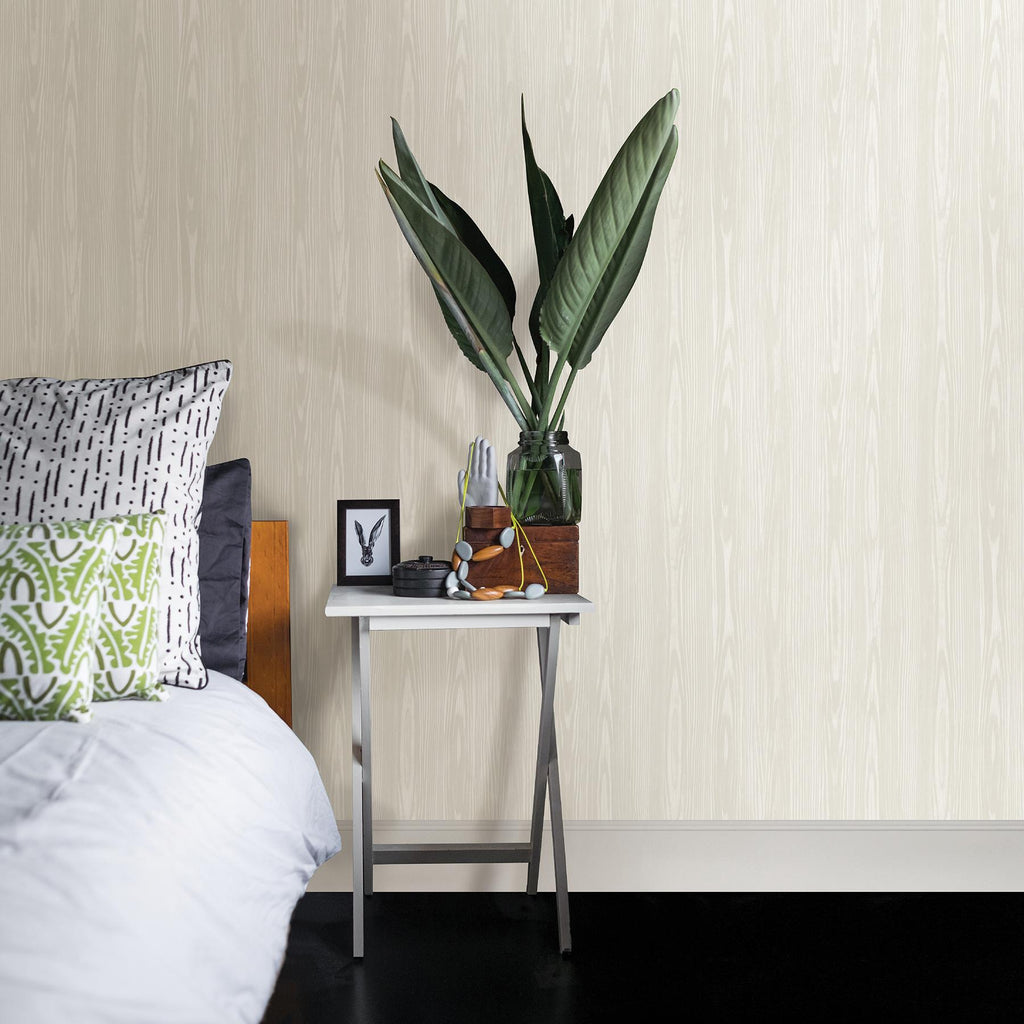 A-Street Prints Illusion Beige Wood Wallpaper