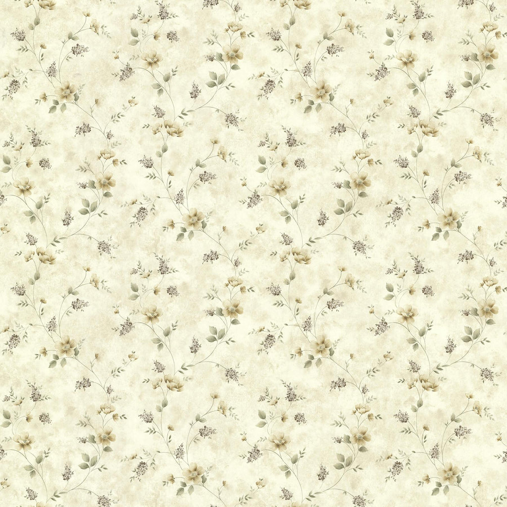 Brewster Home Fashions Piper Flax Springtime Bloom Trail Wallpaper