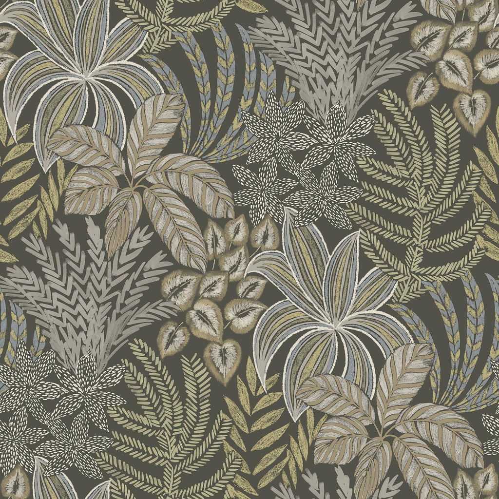 A-Street Prints Sumner Woodland Botanical Brown Wallpaper