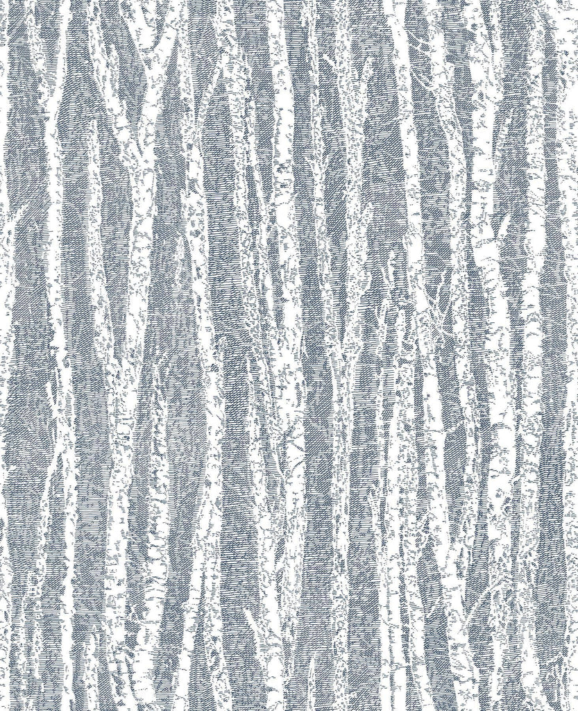 Brewster Home Fashions Flay Navy Birch Tree Wallpaper