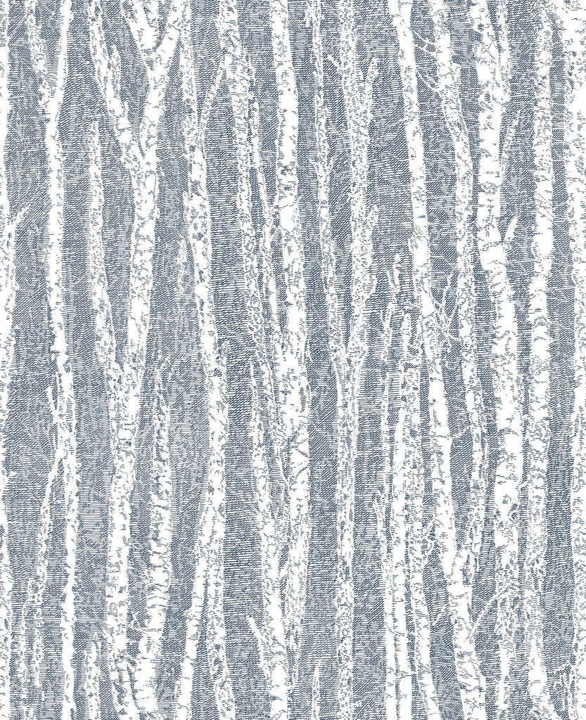 Brewster Home Fashions Flay Birch Tree Navy Wallpaper